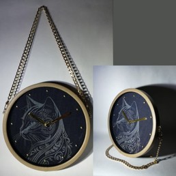 n° 0101 Orologio in jeans, con incisione a laser.